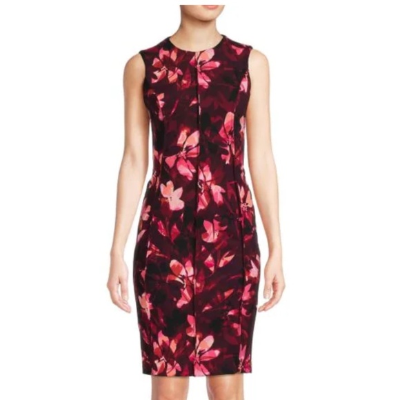 Calvin Klein  - Floral Print Pencil Dress - Picture 1 of 13